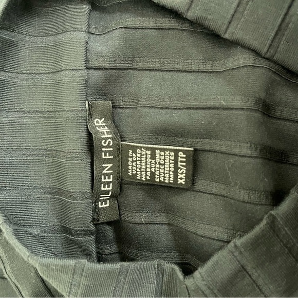 Eileen Fisher Washable Stretch Rib Funnel Neck 3/4 Sleeve Jersey Dress Blue XXS - Picture 5 of 10